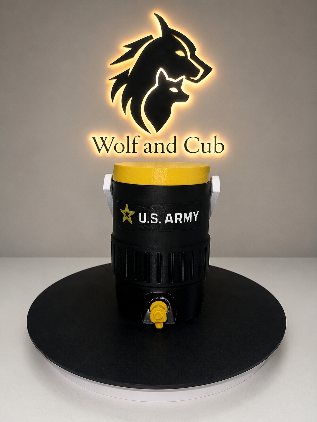 U.S. Army Inspired Water Cooler 12oz Can Koozie | Military Water Cooler Soda Holder | 3D Printed Drink Sleeve | Gift for Soldiers & Veterans