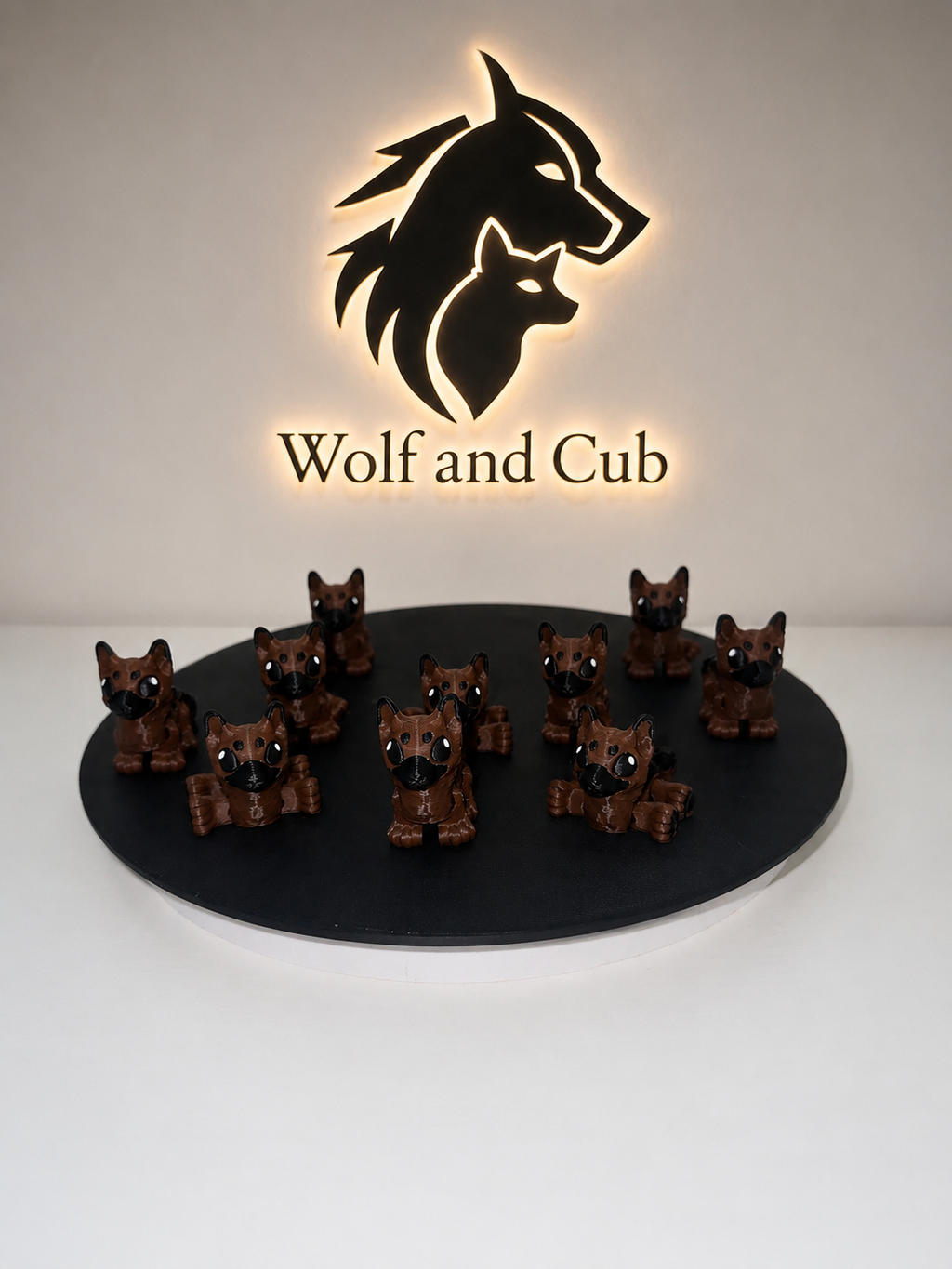 Tiny Articulated German Shepherd Puppy – 3D Printed Flexi Dog | Pocket-Sized Fidget & Desk Companion
