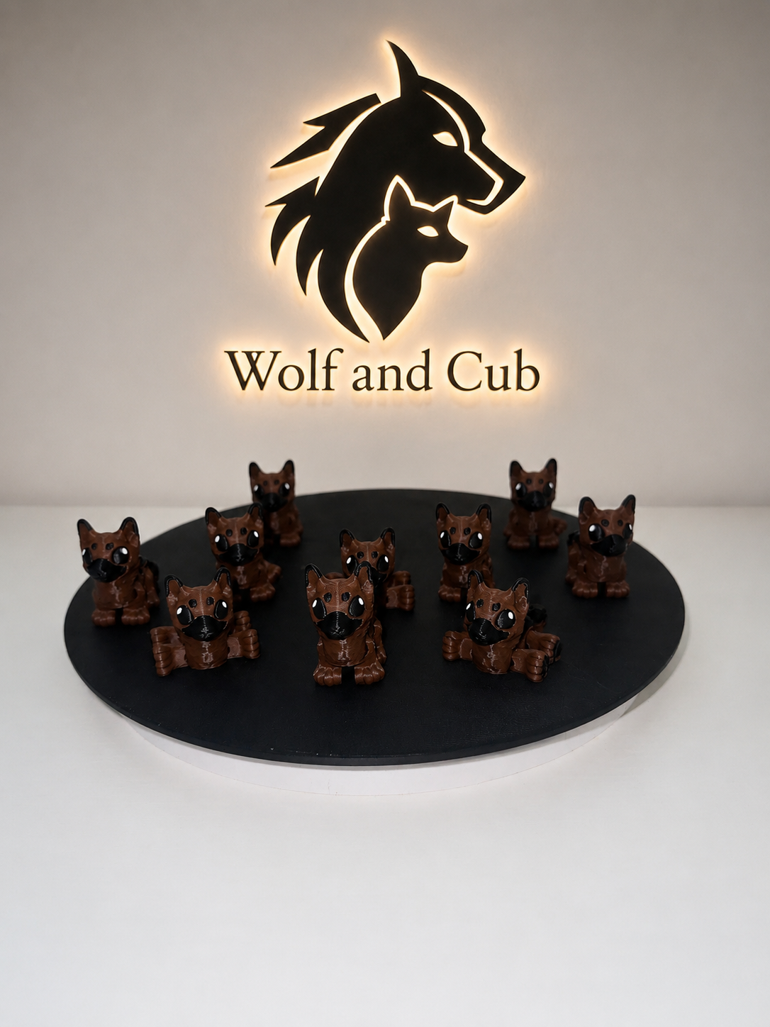 Tiny Articulated German Shepherd Puppy – 3D Printed Flexi Dog | Pocket-Sized Fidget & Desk Companion