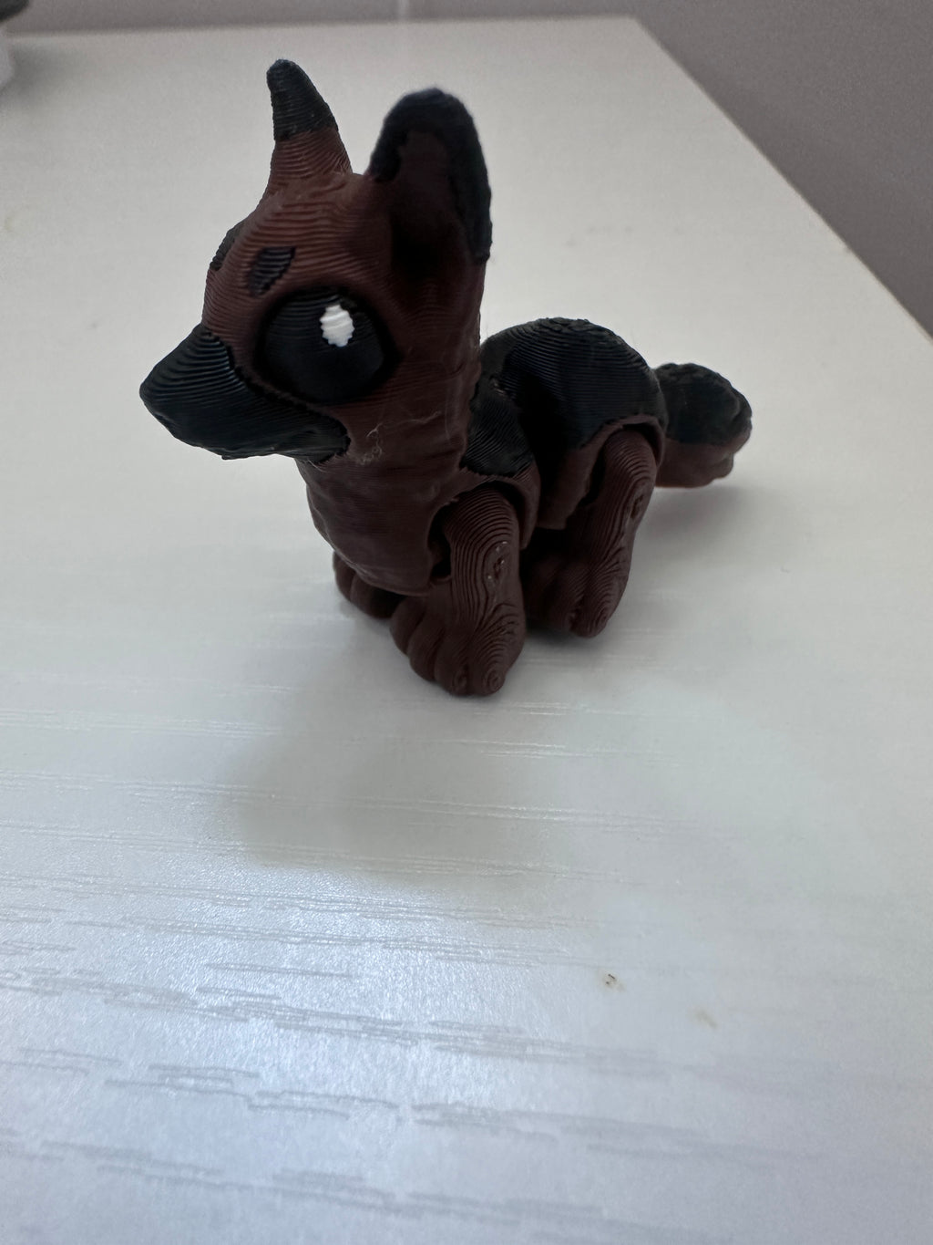Tiny Articulated German Shepherd Puppy – 3D Printed Flexi Dog | Pocket-Sized Fidget & Desk Companion