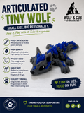 Tiny Articulated Wolf – 3D Printed Flexi Wolf | Pocket-Sized Collectible & Fidget Toy