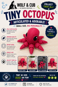 Tiny Articulated Octopus – 3D Printed Flexi Octopus | Pocket-Sized Collectible & Fidget Toy
